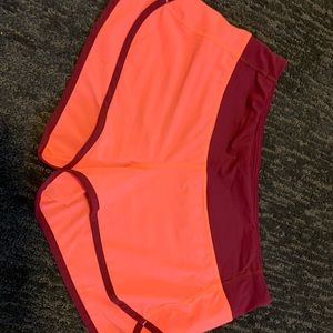 Bright Pink and Maroon Lululemon Shorts